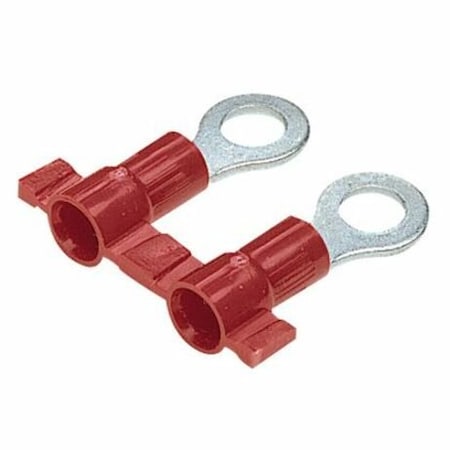 Panduit Ring Terminal, 3/8 in Stud Size, 18 AWG, 600 V, Vinyl Insulated, Red, 2000 PK PV18-38RB-2K